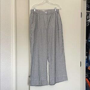 Max Studio Black and White Striped Wide-Leg Pants